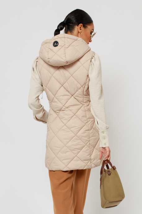  AMNESIA Quilted hooded long vest