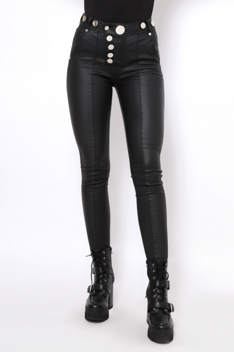  AMNESIA Black pants with buttons