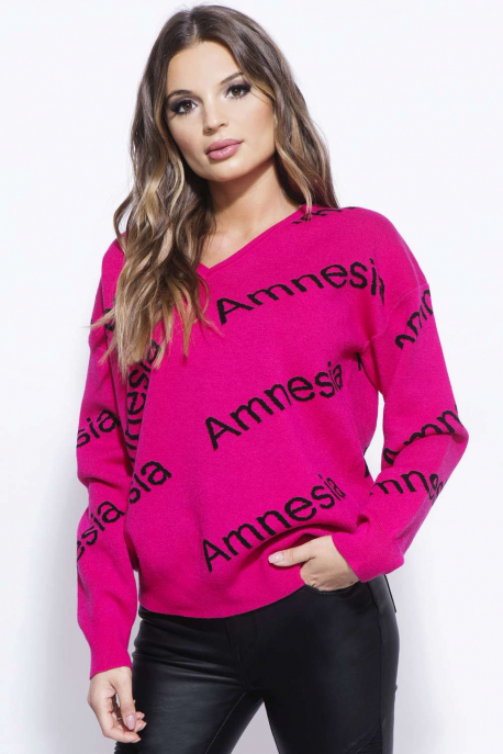  AMNESIA Knit v-neck sweatshirt