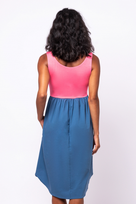 AMNESIA Taparina ruha pink/kék-1
