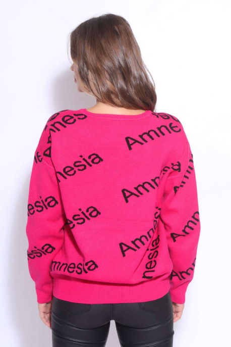  AMNESIA Knit v-neck sweatshirt