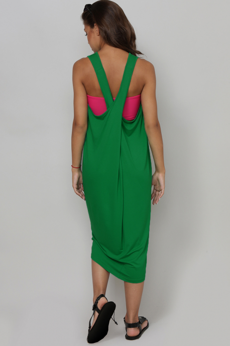 AMNESIA Ricell rövid ruha zöld/rózsaszín-1
