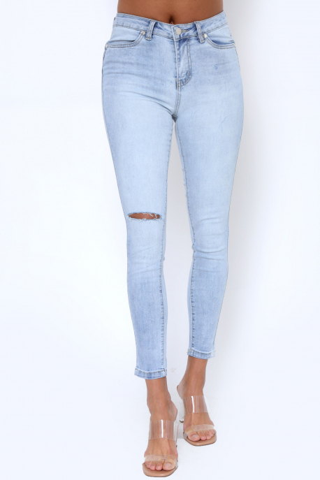 AMNESIA Knee dashed jeans