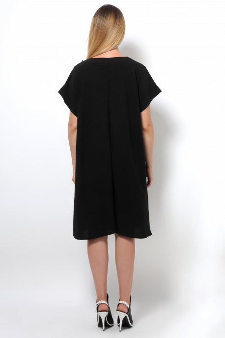  AMNESIA short-sleeved black dress