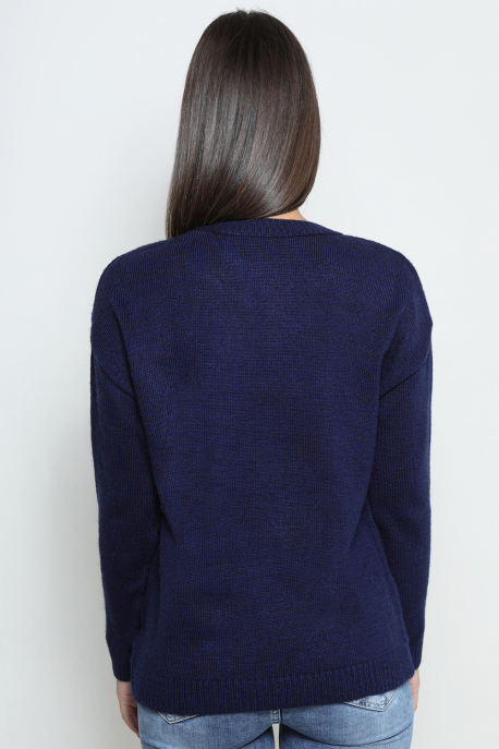 AMNESIA Vegyes pulóver kék-1