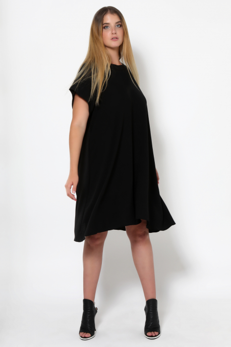  AMNESIA short-sleeved black dress