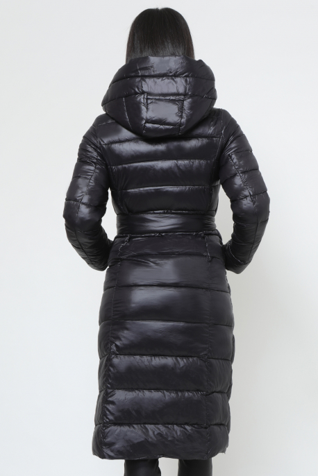  AMNESIA Splayed zipped hooded long jacket