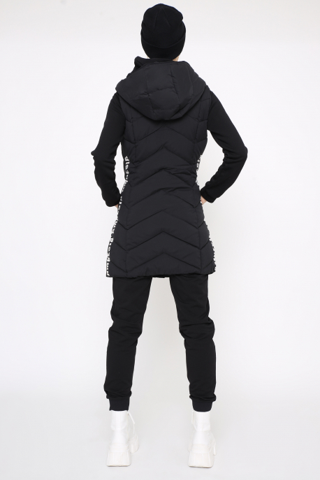  AMNESIA Printed hooded puffer vest