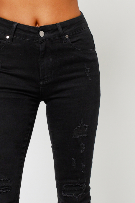  AMNESIA Dashed black jeans