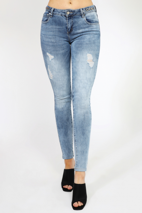  AMNESIA Jeans with chain