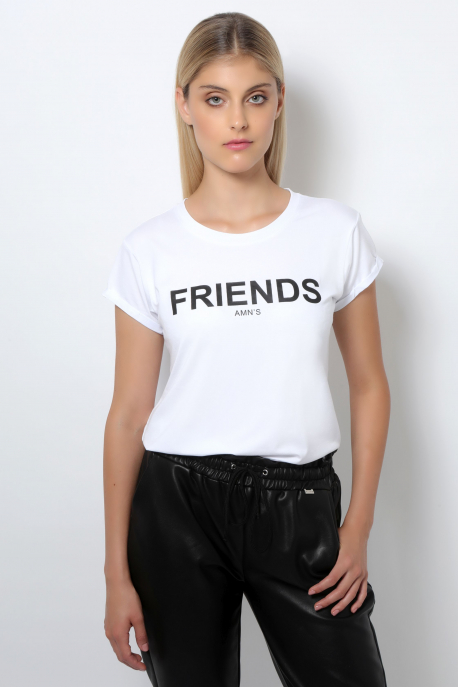 AMNESIA T-póló filmnyomott fehér/friends