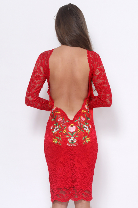  AMNESIA Apemi front embroidered dress