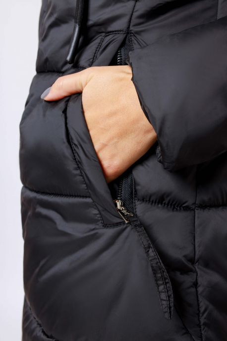  AMNESIA Three-quarter hooded jacket