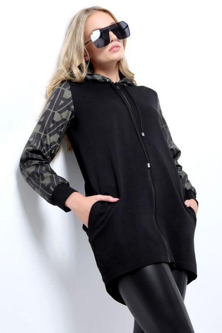 AMNESIA Jammuria pulóver khaki/fekete