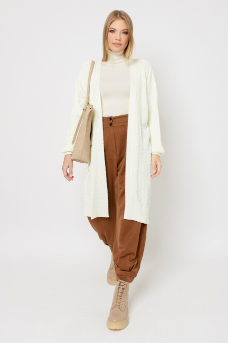  AMNESIA Long cardigan with twisted pattern
