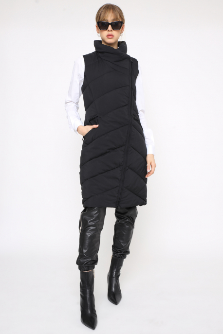  AMNESIA Puffer vest with asymmetric zip