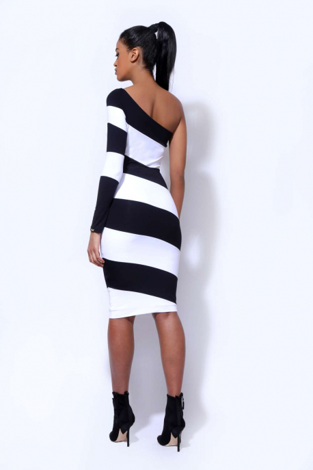  AMNESIA Nolcha striped dress
